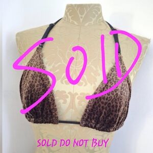 Y2K Vintage Malia Mills Velvet Leopard Bikini Top Medium‎